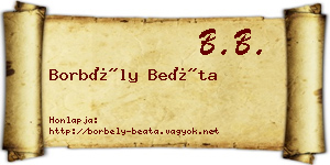 Borbély Beáta névjegykártya