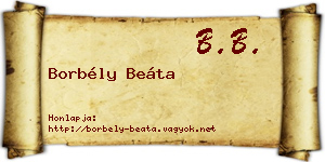 Borbély Beáta névjegykártya